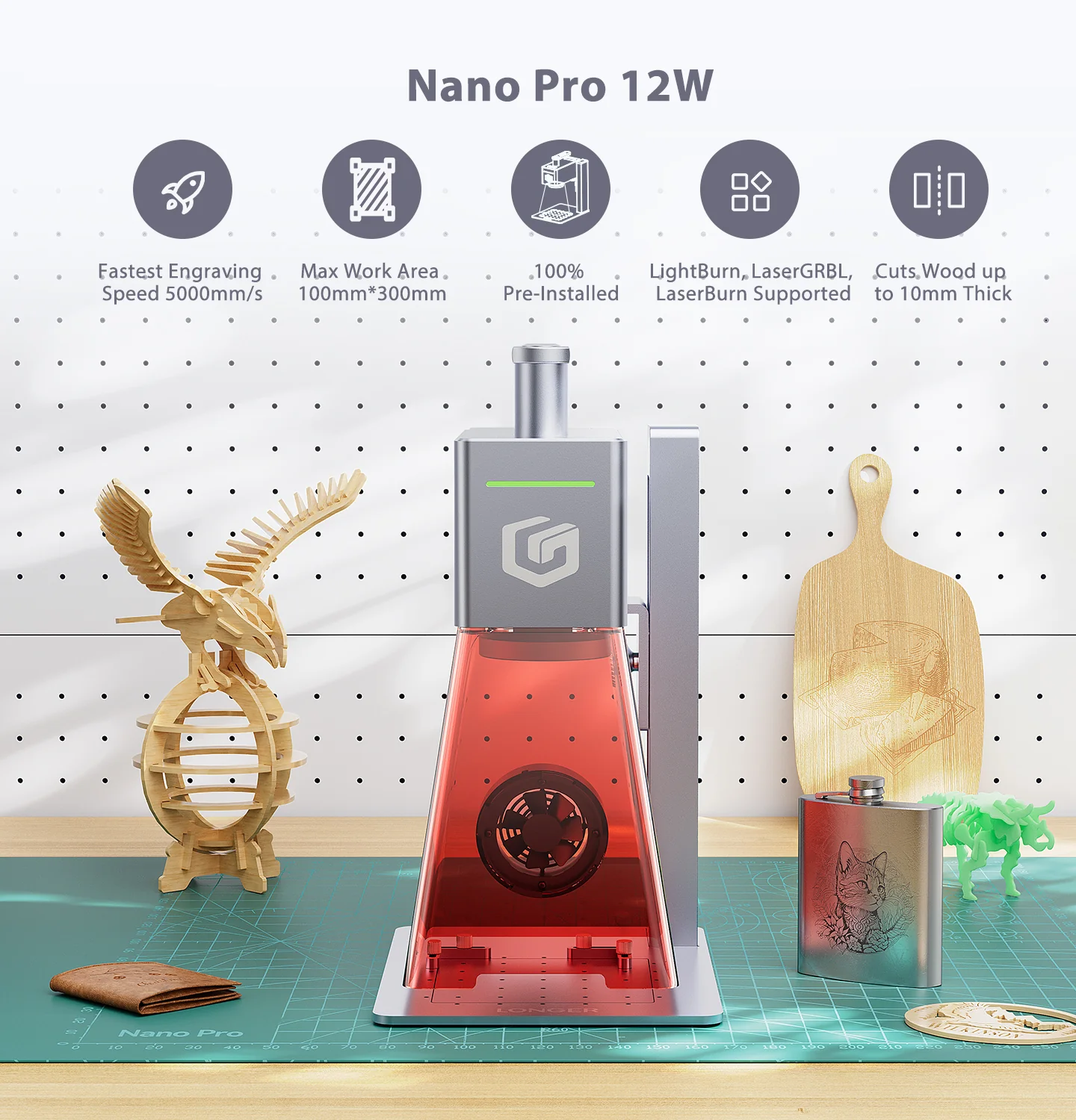 Longer Nano Pro 12W&Nano 6W Portable Laser Engraver - Image 3